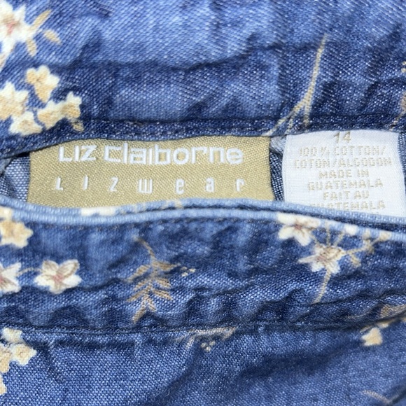 Vintage Liz Claiborne Lizwear Cotton Wrap Skirt Size 14 - Picture 5 of 6